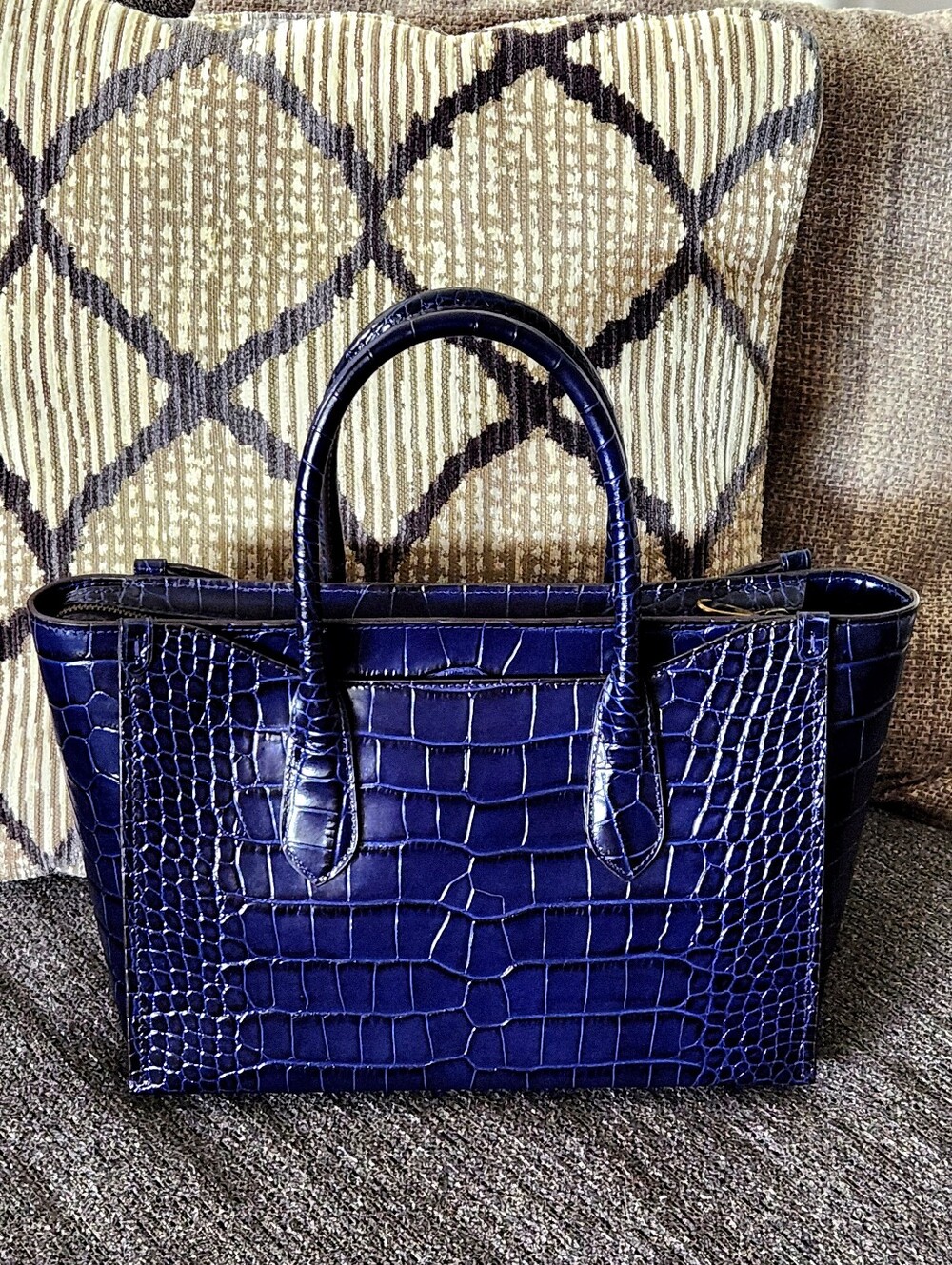 💙VERY HTF Polo Ralph Lauren💙 - Royal Blue Large Sloane Satchel Bag - Picture 3 of 16